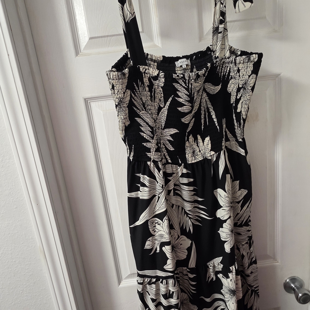Crescent Black and White Floral Maxi Dress